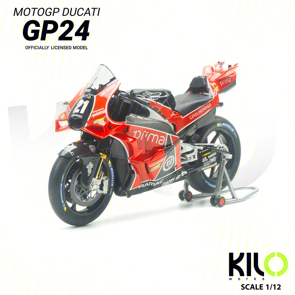 #21 - 2024 Prima Pramac Racing MotoGP British GP Retro Livery Motorcycle Model - Franco Morbidelli Collector's Edition｜Angel Nieto Tribute